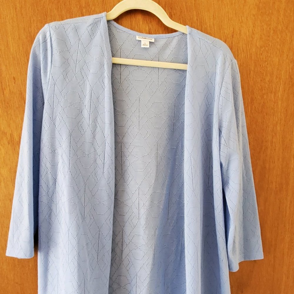 Women's Light Blue "Cardigan"  Jacket - Size L